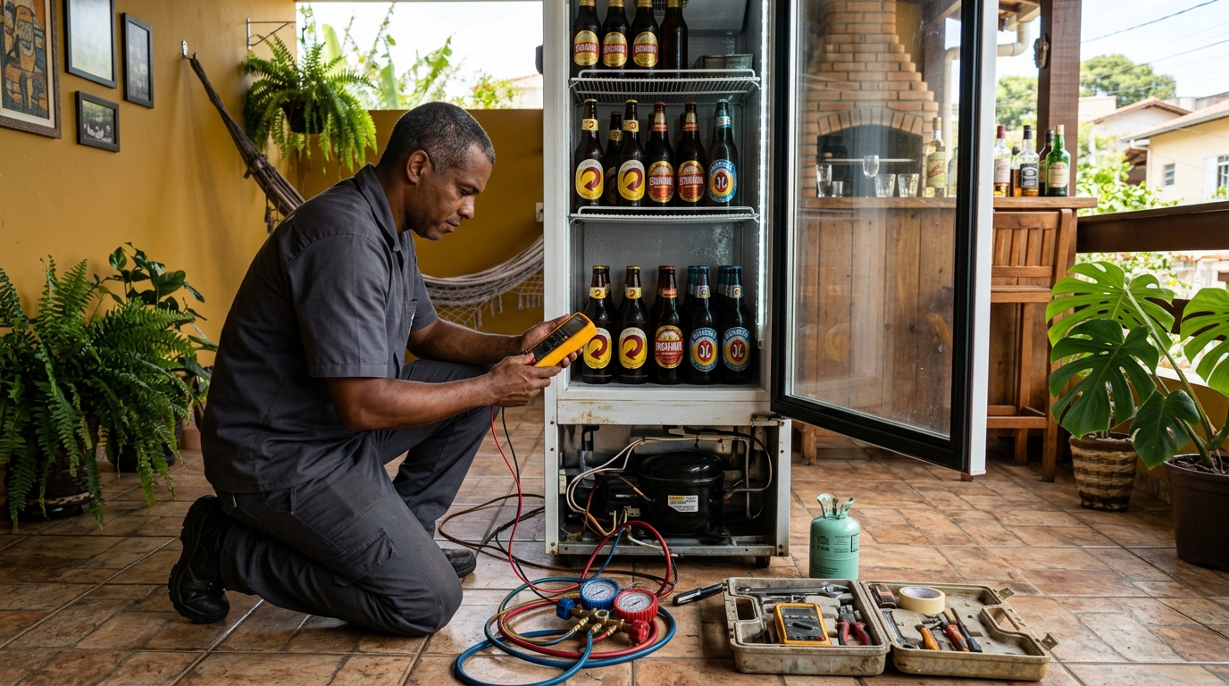 Manutenção da placa eletrônica de cervejeira em Suzano‑SP